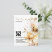 Weiße und goldene Blume Hochzeit RSVP Karte (Stehend Vorderseite)