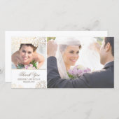 Weiße und goldene Blume Hochzeitskarten Dankeskarte (Vorne/Hinten)