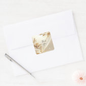 Weiße und goldene Blumen Aufkleber (Umschlag)