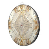 Weiße und goldene Blumen Dartboard Dartscheibe (Vorderseite rechts)