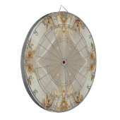 Weiße und goldene Blumen Dartboard Dartscheibe (Vorderseite Links)