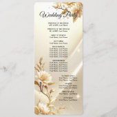 Weiße und goldene Blumen Hochzeitsprogramm Programm (Rückseite)