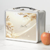 Weiße und goldene Blumen Lunchbox (Beispiel)