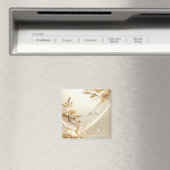 Weiße und goldene Blumen Magnet (In Situ (Geschirrspüler))