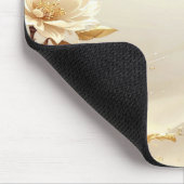 Weiße und goldene Blumen-Mauspad Mousepad (Ecke)