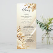 Weiße und goldene Blumen Menü Menükarte (Stehend Vorderseite)