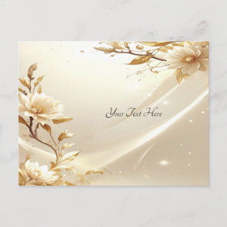 Weiße und goldene Blumen Postkarte
