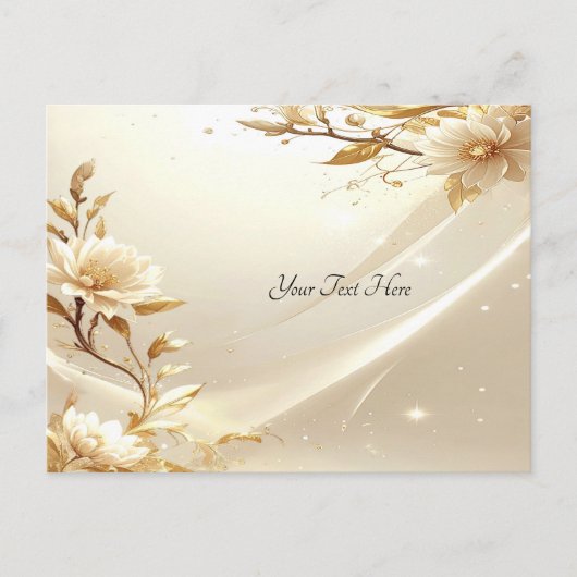 Weiße und goldene Blumen Postkarte (Vorderseite)