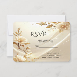Weiße und goldene Blumen RSVP-Karte RSVP Karte
