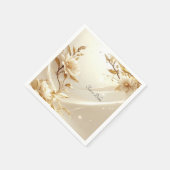 Weiße und goldene Blumen Serviette (Ecke)