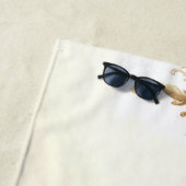 Weiße und goldene Blumen Strandtuch (Beispiel)