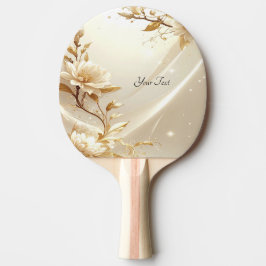 Weiße und goldene Blumen Tischtennisschläger Tischtennis Schläger