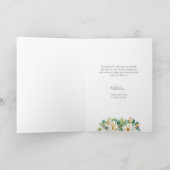 Weiße und goldene Blüten Danke Karte (Innenseite)