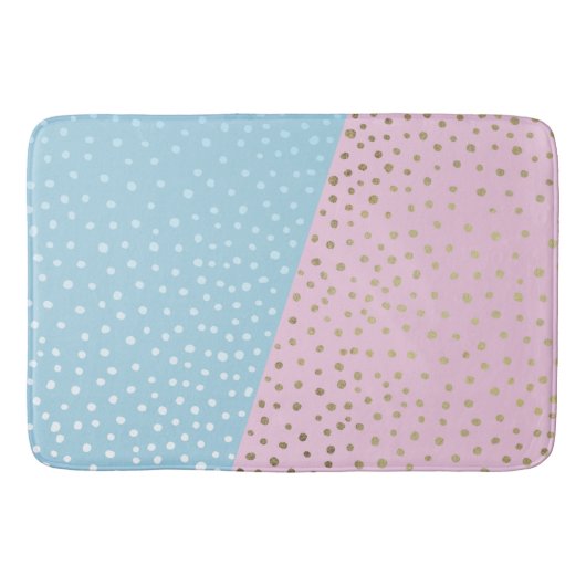 Weiße und goldene Bronze-Dot-Muster Bath Mat Badematte (Vorderseite)