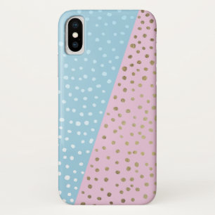 Weiße und goldene Bronze-Punktmuster iPhone X Hüll Case-Mate iPhone Hülle