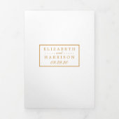 Weiße und goldene Champagnerbläschen, Hochzeitssui Dreifach Gefaltete Einladung (Cover)