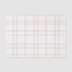 Weiße und goldene Chic-Mode-Karomusterdruck Seidenpapier