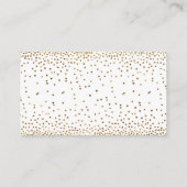 Weiße und goldene Confetti-Windeln-Raffelkarten Begleitkarte (Rückseite)