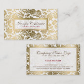 Weiße und goldene Damaskus Visitenkarte (Vorne/Hinten)