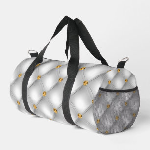 Weiße und goldene Diamanten gespeist Duffle Bag