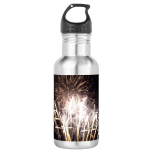 Weiße und goldene Feuerwerke I Patriotische Feier Edelstahlflasche