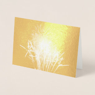Weiße und goldene Feuerwerke I Patriotische Feier Folienkarte