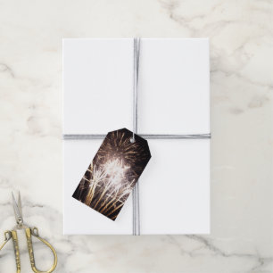 Weiße und goldene Feuerwerke I Patriotische Feier Geschenkanhänger