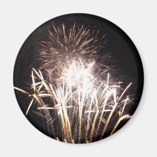 Weiße und goldene Feuerwerke I Patriotische Feier Magnet