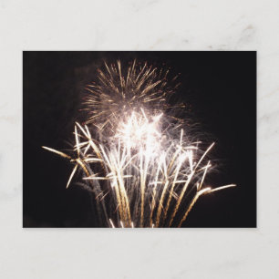Weiße und goldene Feuerwerke I Patriotische Feier Postkarte