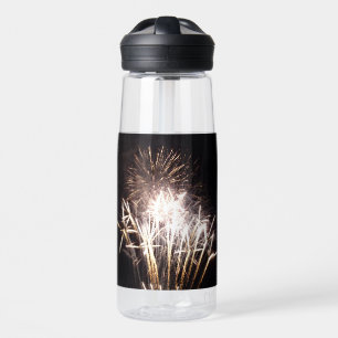 Weiße und goldene Feuerwerke I Patriotische Feier Trinkflasche