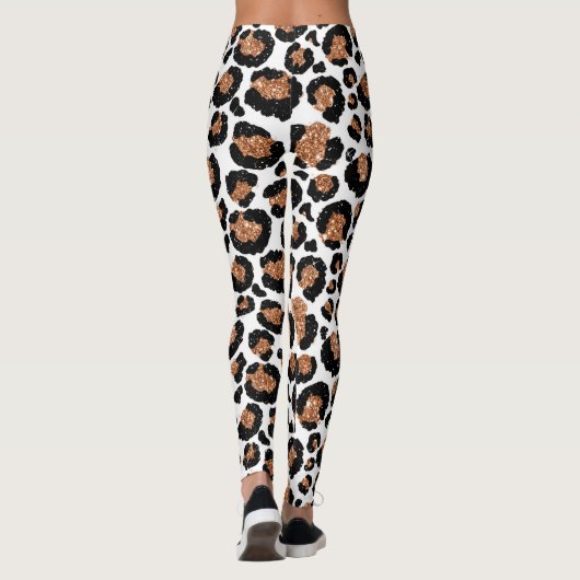 Weiße und goldene Fohlen Geparden oder Leopard Mus Leggings (Rückseite)