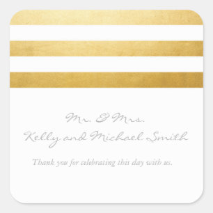 Weiße und goldene Folienstreifen Elegantes Sticker