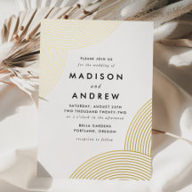 Weiße und goldene geometrische Hochzeit