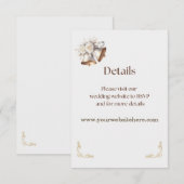 Weiße und goldene Glocken Hochzeitseinschlag Begleitkarte (Vorne/Hinten)