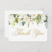 Weiße und goldene Grünflächen Danke Karte (Vorne/Hinten)