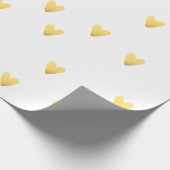Weiße und goldene Herzen Geschenkpapier (Ecke)