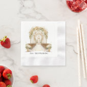 Weiße und goldene Hochzeit Serviette (Beispiel)