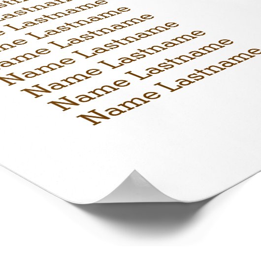 Weiße und goldene Hochzeitstabelle Poster (Ecke)