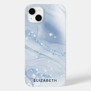 Weiße und goldene Marmorglitzer personalisiert Case-Mate iPhone 14 Plus Hülle