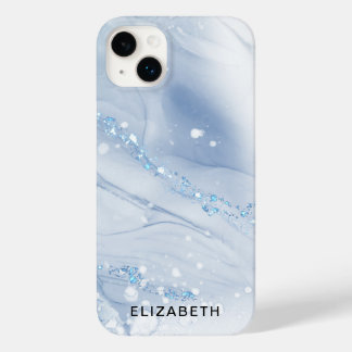 Weiße und goldene Marmorglitzer personalisiert Case-Mate iPhone 14 Plus Hülle