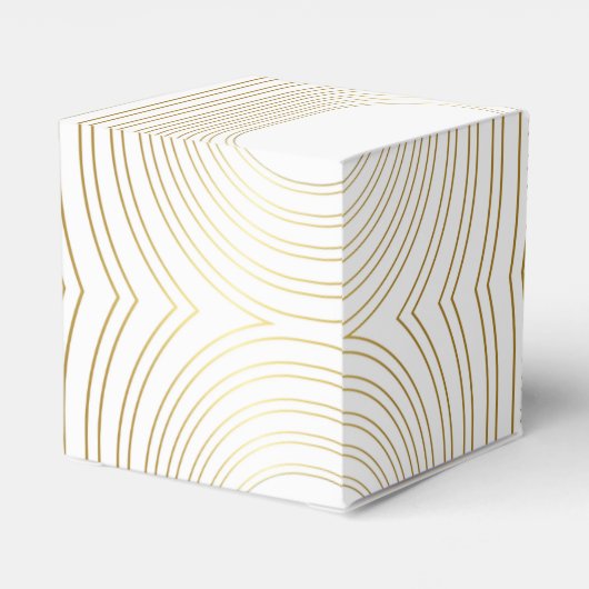 Weiße und goldene moderne Minimalistische Arch-Hoc Geschenkschachtel (Rückseite)