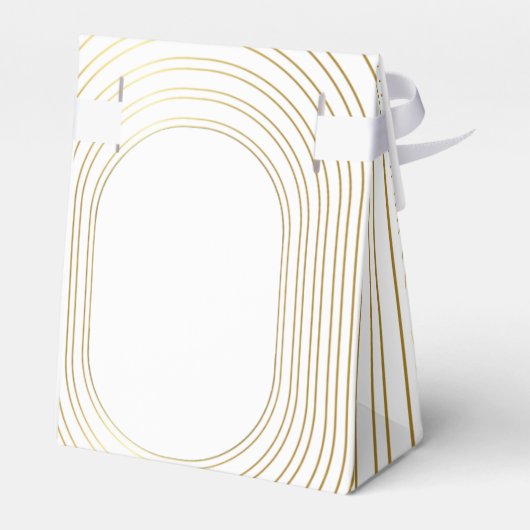 Weiße und goldene moderne Minimalistische Arch-Hoc Geschenkschachtel (Rückseite)