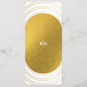 Weiße und goldene moderne Minimalistische Arch-Hoc Menükarte (Rückseite)