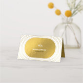 Weiße und goldene moderne Minimalistische Arch-Hoc Platzkarte (Rückseite)