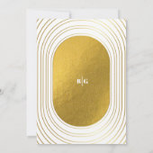 Weiße und goldene moderne Minimalistische Arch-Hoc Save The Date (Rückseite)
