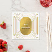 Weiße und goldene moderne Minimalistische Arch-Hoc Serviette (Beispiel)