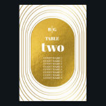 Weiße und goldene moderne Minimalistische Arch-Hoc Tischnummer<br><div class="desc">Eine schöne Kombination aus Imitat und Weiß mit einem schwarzen Schuss. Die minimalistisch-ovalen Bogen-Linien schaffen einen modernen, geometrisch eleganten und zeitgenössischen Stil. Elegantes Hochzeitsdesign mit modernen Elementen in der Tischnummer. Die einfache Anordnung der Typografie verleiht ihr einen klaren Look. Auch die passenden Hochzeitseinladungen und andere Schreibwaren sind verfügbar. Passen Sie...</div>