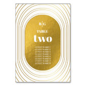 Weiße und goldene moderne Minimalistische Arch-Hoc Tischnummer (Rückseite)