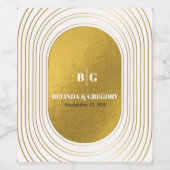 Weiße und goldene moderne Minimalistische Arch-Hoc Weinetikett (Einzelnes Label)