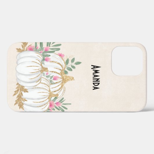 Weiße und goldene Pumpkins Wasserfarbe Case-Mate iPhone Hülle (Rückseite (Horizontal))